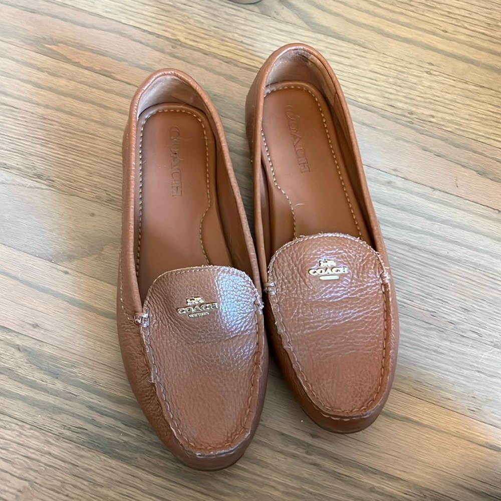 Coach tan leather loafers
